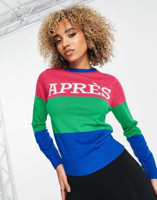 Разноцветный свитер с высоким воротником и высоким воротником Threadbare Ski Threadbare Fitness