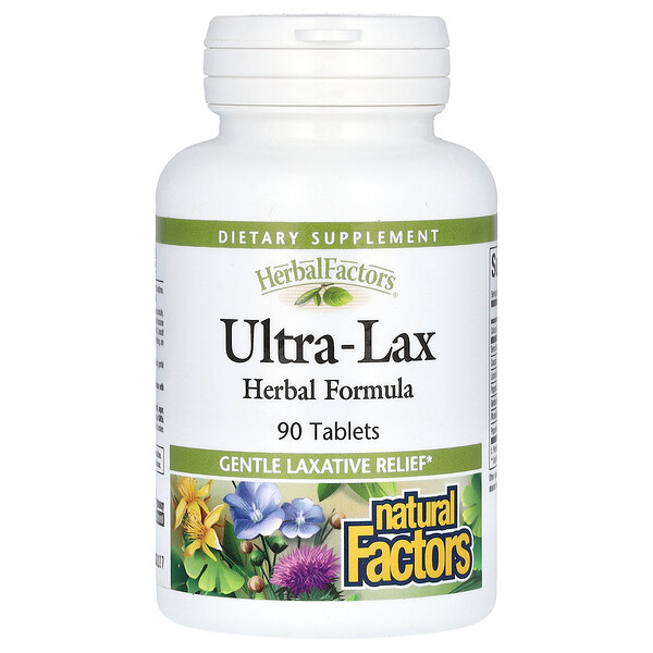 Ultra-Lax, Травяная Формула - 90 таблеток - Natural Factors Natural Factors