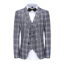 Men's 3-piece Checkered Plaid Slim Fit Suit Braveman