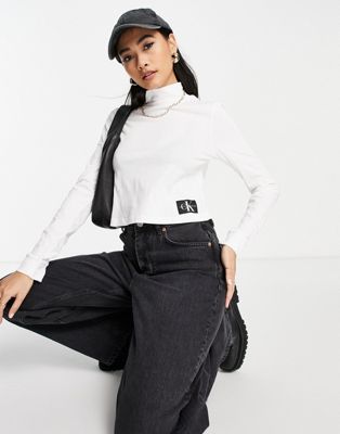 Кремовый вязаный свитер с логотипом Calvin Klein Jeans Calvin Klein Jeans