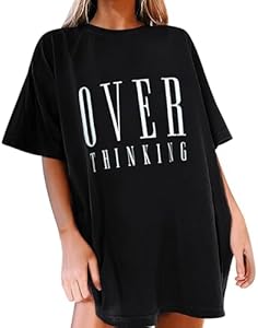 Fenxxxl Womens Oversized T Shirts Crewneck Short Sleeve Tops Loose Fit Summer Casual Blouse Y2K 2024 Basic Tee Fenxxxl