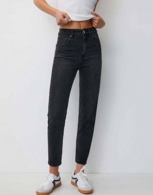 Черные комфортные джинсы для мам Pull&Bear Pull&Bear