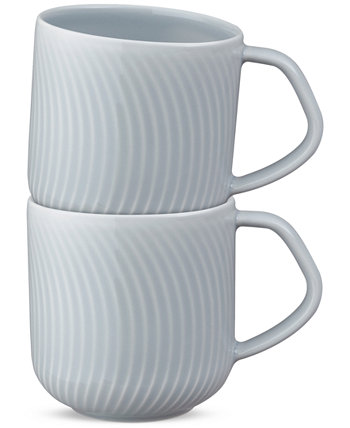 Arc Large Textured Porcelain Mugs, Set of 2 Denby