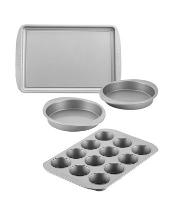Посуда для выпечки с антипригарным покрытием, набор для печенья, маффинов, кексов и форм для торта, 4 предмета, серый Farberware