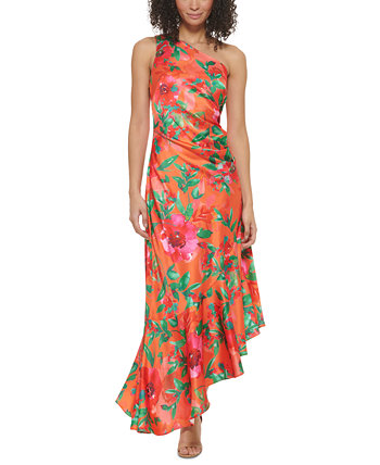 Women's Floral-Print One-Shoulder Maxi Dress Eliza J