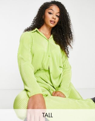 Женская Плиссированная Рубашка NaaNaa в Зеленом Цвете - Часть Комплекта NaaNaa