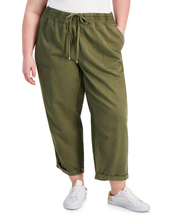 Plus Size High-Rise Cuffed Twill Pants Tommy Hilfiger