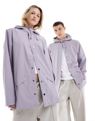 Водонепроницаемая короткая куртка унисекс Rains 12010 кремнево-серого сиреневого цвета Rains