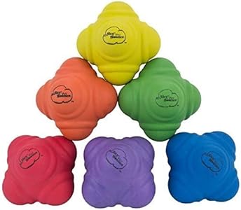 Sky Bounce Reaction Balls for Agility and Coordination Training 72mm Size (Pack of 6 Assorted Color Balls) Skyrocket