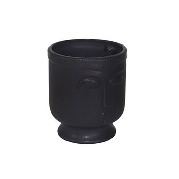 5.5&#34; Surprised Face Ceramic Vase in Matte Black Kingston Living