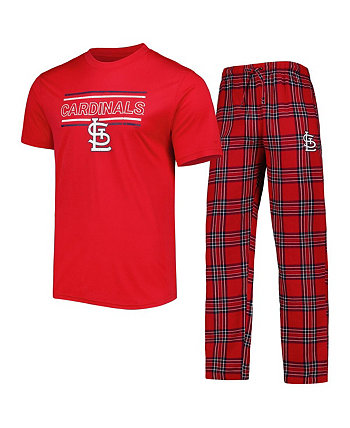 Мужская красная и темно-синяя футболка со значком St. Louis Cardinals и брюки для сна Concepts Sport