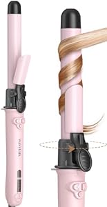 Wavytalk Rotating Curling Iron, 1 Inch Automatic Waver for Effortless Waves up to 430℉ with Home Button, Pale Pink Wavytalk