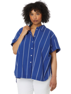 Рубашка с длинными рукавами Plus Resort в полоску из жатого хлопка Madewell
