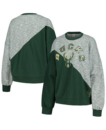 Женский пуловер с разрезами Hunter Green Milwaukee Bucks Benches G-III