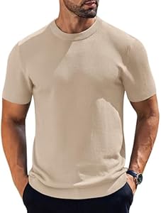 COOFANDY Men's Knit T-Shirts Short Sleeve Crewneck Shirt Casual Textured Pullover Tees Coofandy