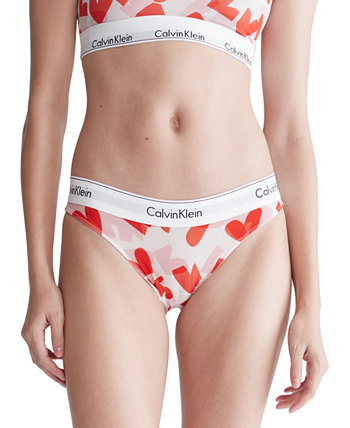 Современное женское нижнее белье бикини с сердечным принтом QF7017 Calvin Klein