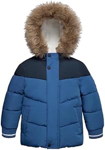 Rokka&Rolla Toddler Boys' Water-Resistant Sherpa Fleece Lined Puffer Jacket Winter Parka Coat Rokka&Rolla