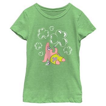 Girls 7-16 Nickelodeon SpongeBob SquarePants Patrick Shamrock Bubbles Graphic Tee Nickelodeon