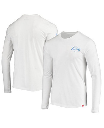 Мужская белая удобная футболка с длинным рукавом Los Angeles Lakers Team 2020/21 City Edition Sportiqe