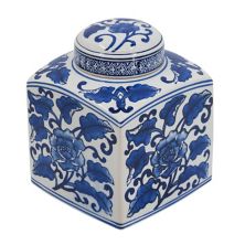 A&B Home Hand Painted Square Canister Table Decor A&B Home
