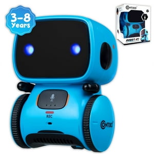 (2 pack) Contixo Interactive Smart Robot, Learning Kids Toy, Ages 3-8, Voice Activated, Touch Sensitive, Play, Talk, Dance, & Sing, Boys & Girls - Blue Contixo