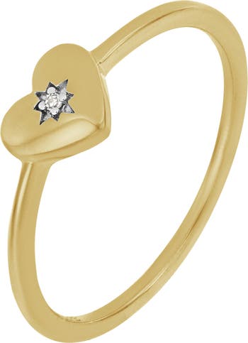Кольцо в форме сердца с бриллиантом Cielo из стерлингового серебра 18 карат - 0,01 карата CARRIERE JEWELRY