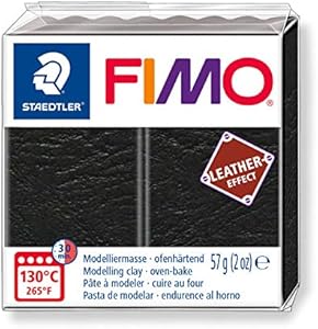 STAEDTLER 8013 C12-2 FIMO Leather-Effect Oven Hardening Modelling Clay - Assorted Colours (Pack of 12 x 25 g Half Blocks) STAEDTLER