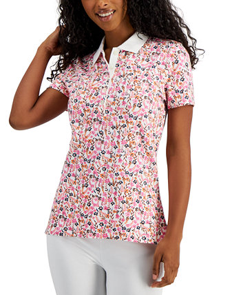 Женская футболка-поло с цветочным принтом Tommy Hilfiger