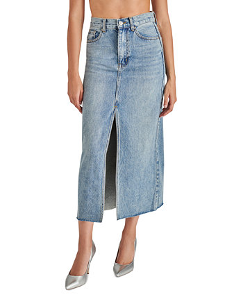 Женская джинсовая макси-юбка Avani с разрезом спереди Steve Madden