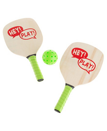 Hey Play Paddle Ball Game Set - Pair Of Lightweight Beginner Rackets, Ball And Carrying Bag For Indoor Or Outdoor Play - Adults And Children Trademark Global