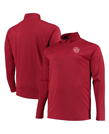 Мужская куртка темно-красного цвета Oklahoma Sooners Big and Tall Primary Logo Intensity Performance с молнией на четверть Nike