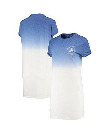 Женское платье-футболка New England Patriots с меланжевым принтом королевского и белого цветов с эффектом омбре Tri-Blend Junk Food
