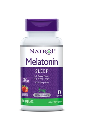 Мелатонин Быстрорастворимый Клубника - 5 мг - 90 таблеток - Natrol Natrol
