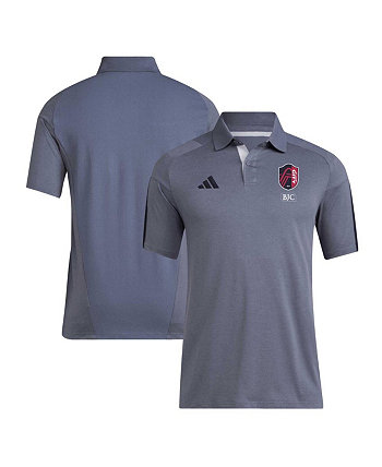 Мужская серая тренировочная рубашка-поло St. Louis City SC 2024 Adidas
