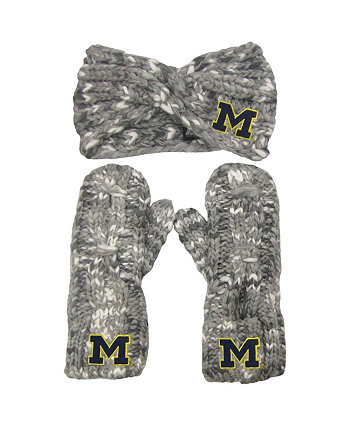 Женский комплект с повязкой на голову и рукавицами с логотипом Michigan Wolverines Marled ZooZatz