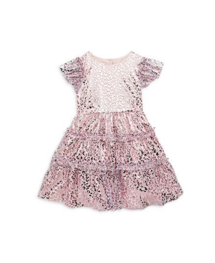 Маленькая девочка&#8217;s &amp; Платье с металлическим леопардовым принтом для девочки Pippa & Julie