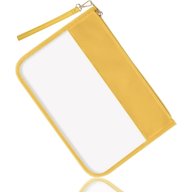 Косметичка izuzta Clear PVC Flat Pouch с ручкой, водоотталкивающая дорожная косметичка для женщин и девушек - черная Izuzta