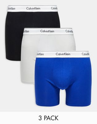 Комплект из трех боксеров Calvin Klein черного, синего и серого цветов Calvin Klein