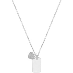 Ожерелье из стерлингового серебра с биркой и кулоном в форме сердца Sterling Forever