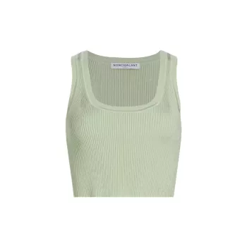 Eve Ribbed Crop Tank Nonchalant Label