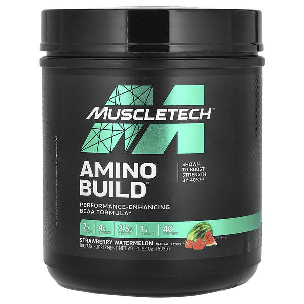 Amino Build, Клубничный арбуз, 20,92 унции (593 г) Muscletech