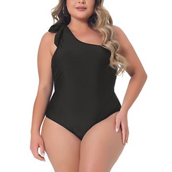 Plus Size One Piece Swimsuit For Women One Shoulder Knot Bathing Suit Tummy Control Swimwear Agnes Orinda