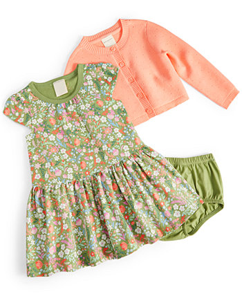 Кардиган и платье с цветочным принтом для маленьких девочек, комплект из 2 предметов, созданный для Macy's First Impressions