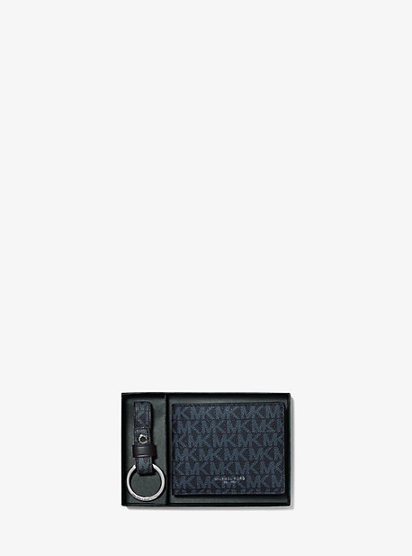 Тонкий кошелек-бумажник с логотипом и цепочкой для ключей Michael Kors