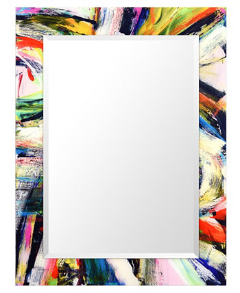 Прямоугольное зеркало со скошенной кромкой "Nirvana I" на свободно плавающем закаленном художественном стекле с печатным рисунком, 30 x 40 x 0,4 дюйма Empire Art Direct