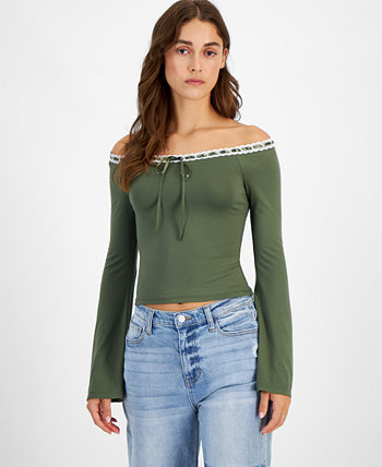Juniors' Off-The-Shoulder Long-Sleeve Top Just Play