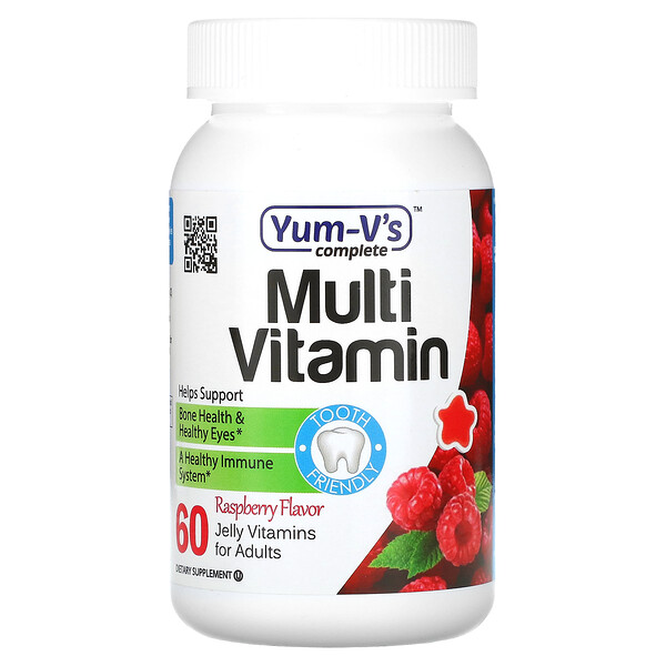 Мультивитамины для взрослых, Малина - 60 жевательных витаминов - Yum V's Yum V's