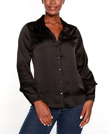Блузка с воротником на пуговицах спереди Black Label Топ Belldini