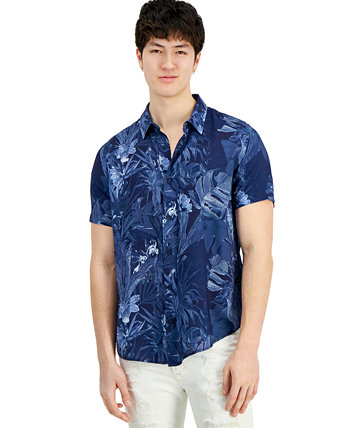 Мужская Рубашка с Коротким Рукавом и Тропическим Принтом GUESS GUESS