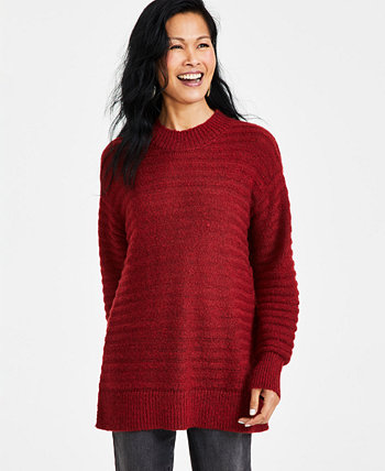 Женский текстурированный свитер-туника с круглым вырезом, стандартного и миниатюрного размера, созданный для Macy's Style & Co